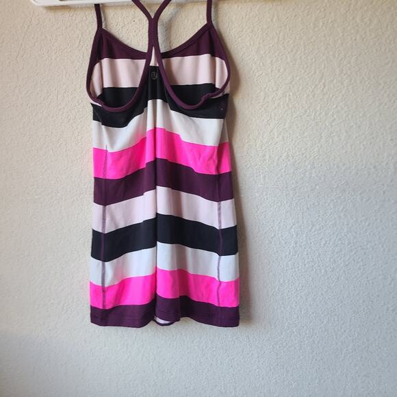 Lululemon Athletic Tank Top Multicolor Stripe Shirt Size 6 - Picture 2 of 5